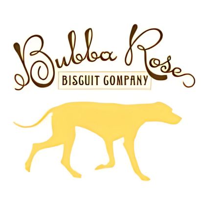 Bubba Rose Biscuit Company dog treats logo featuring gourmet, gluten-free dog biscuits made with natural ingredients