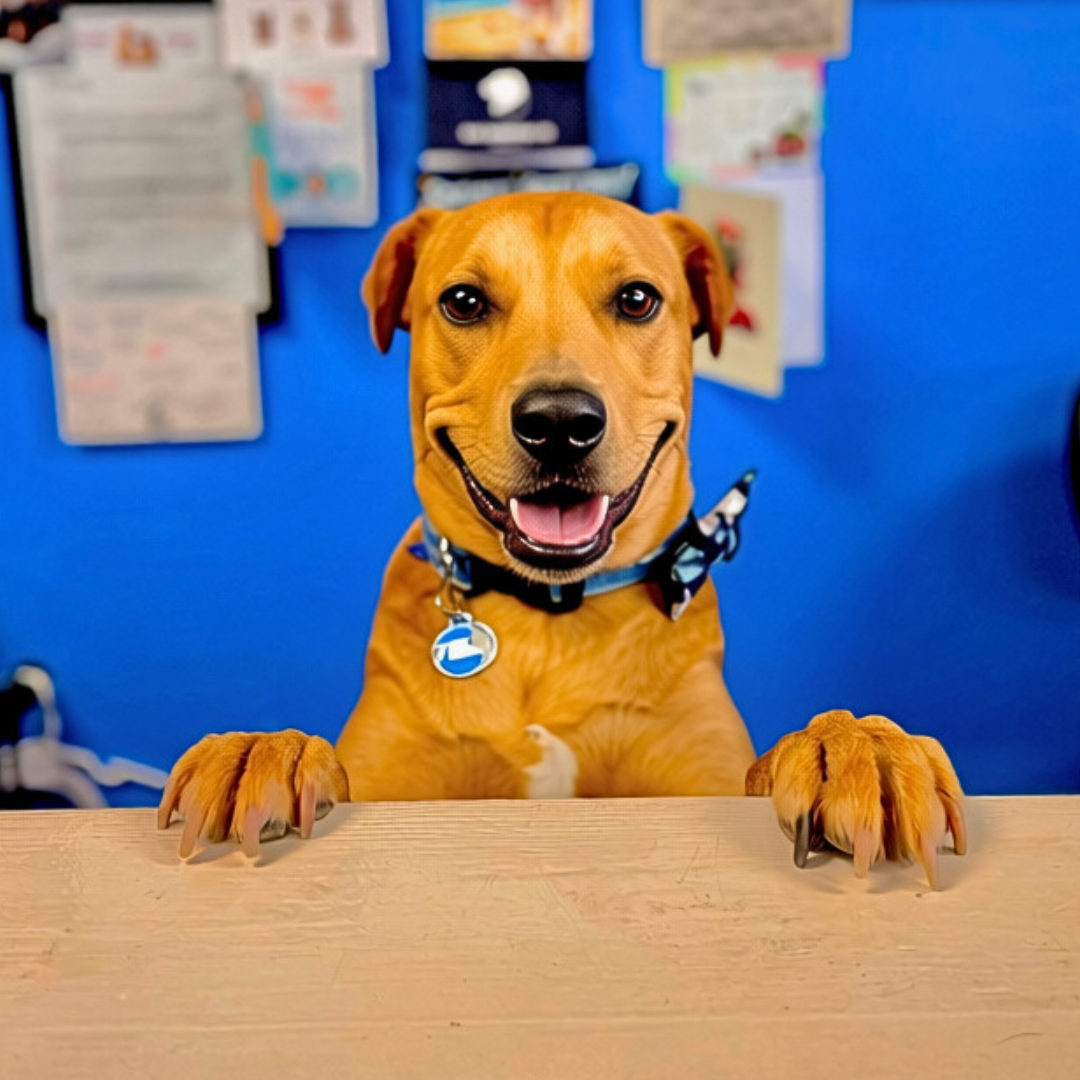 Hooper, the official JUPdog store dog and greeter